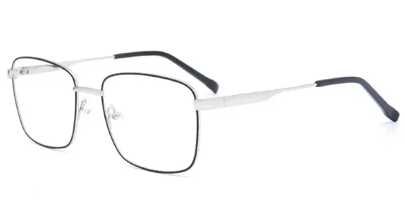 Reedsport Mens 56mm Square Metal Optical Frame OEM Wholesale - Black/Silver
