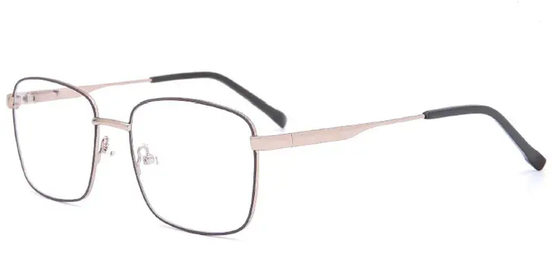 Reedsport Mens 56mm Square Metal Optical Frame OEM Wholesale - Brown/Gold