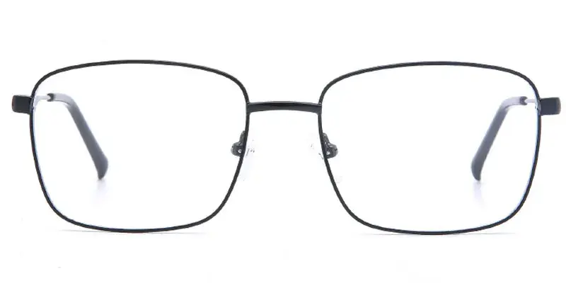 Reedsport Mens 56mm Square Metal Optical Frame OEM Wholesale - Black