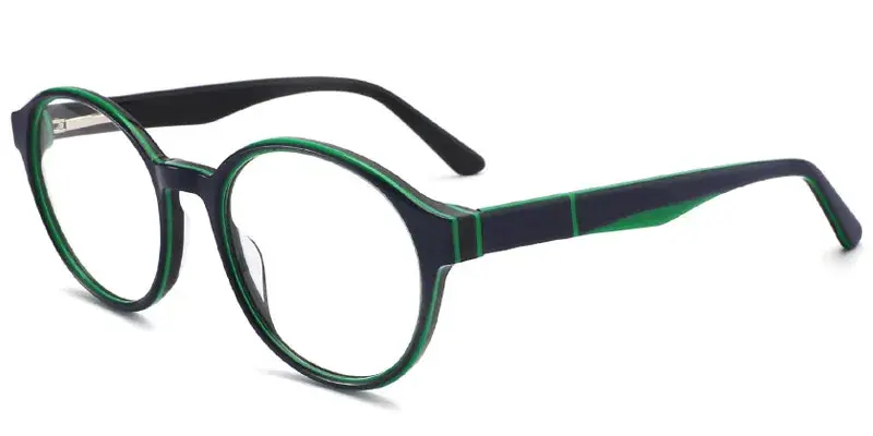 Squirrel Vintage Round Acetate Frames for Kids, 50mm - Dark Green