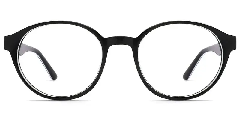 Squirrel Vintage Round Acetate Frames for Kids, 50mm - Black