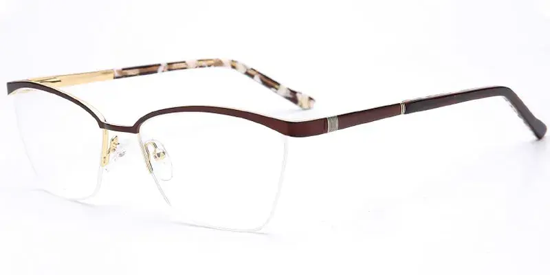Rolla - Women's Square Optical Frame - Brown/Gold