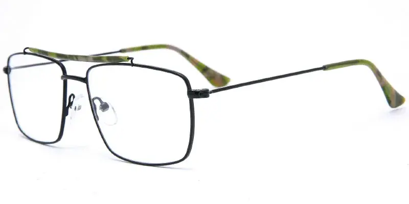 Roswell - Men's Full Rim Metal Optical Frame with Top Bar - Black
