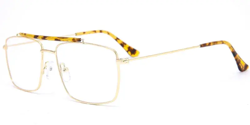 Roswell - Men's Full Rim Metal Optical Frame with Top Bar - Gold