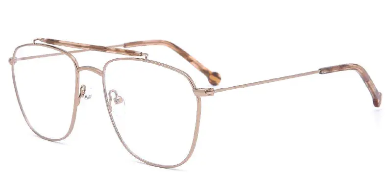 Rotterdam Extended Unisex Pilot Metal Optical Frame Manufacturer, 56mm - Brown