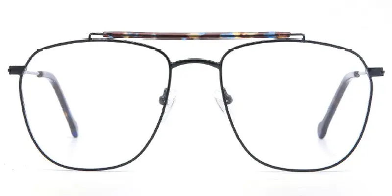 Rotterdam Extended Unisex Pilot Metal Optical Frame Manufacturer, 56mm - Black