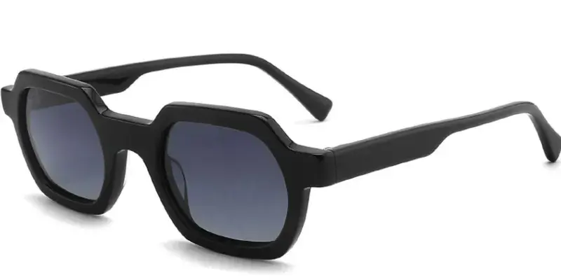Salem Geometric Acetate Sunglasses, 49mm - Black