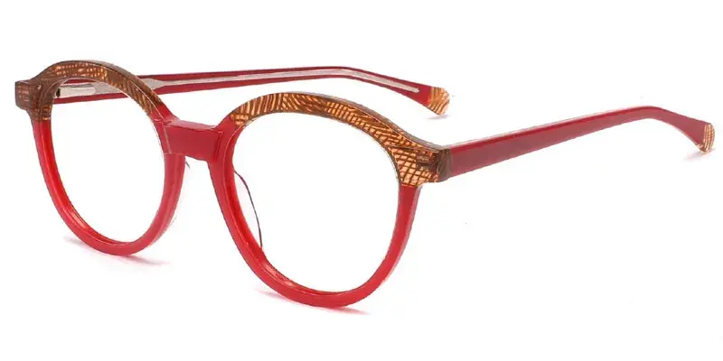 Sedalia Women's Laminated Acetate Pantos Eyeglasses Frame - Burgandy