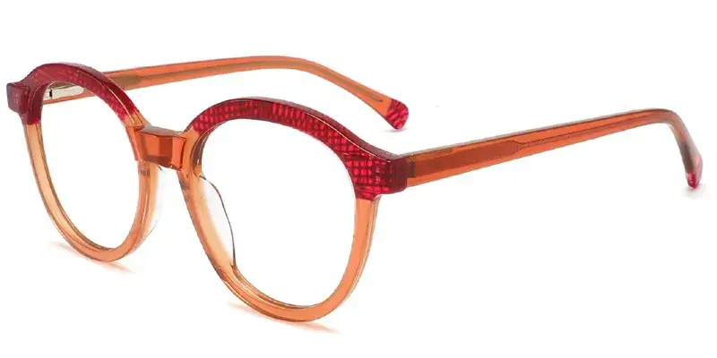 Sedalia Women's Laminated Acetate Pantos Eyeglasses Frame - Orange