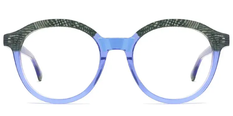 Sedalia Women's Laminated Acetate Pantos Eyeglasses Frame - Blue