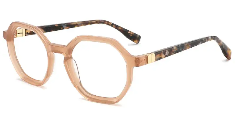 Shreveport Geometric Acetate Eyeglasses Frame, 50mm - Champagne