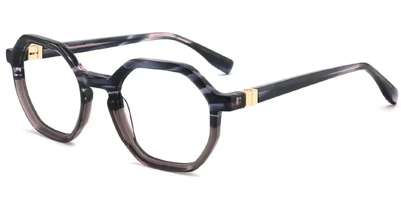 Shreveport Geometric Acetate Eyeglasses Frame, 50mm - Dark Blue