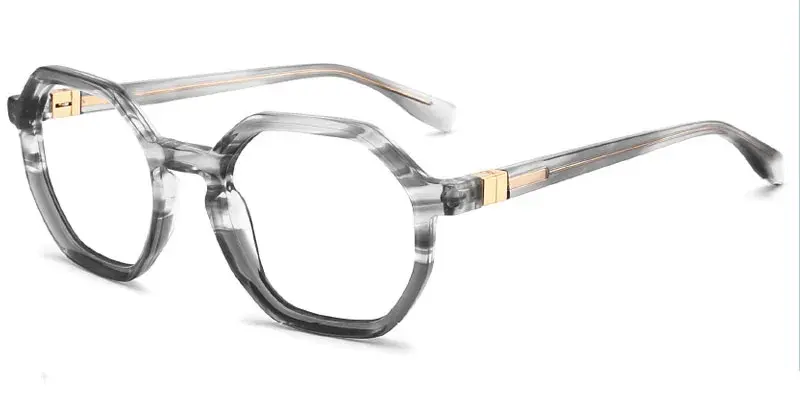 Shreveport Geometric Acetate Eyeglasses Frame, 50mm - Grey