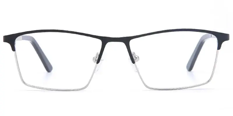 Spearfish 54mm Men's Stainless Steel Optical Frame Factory Direct Stock - Black/Silver
