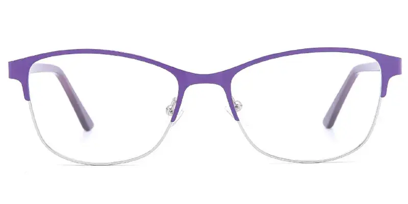 Troy Women's Fashion Stainless Steel Spectacle Frame Factory Direct Supply, 54mm - Purple