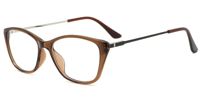 Tulip Womenfolk TR90 Oval Optical Frame, Transparent Tones, Light Vision - Brown