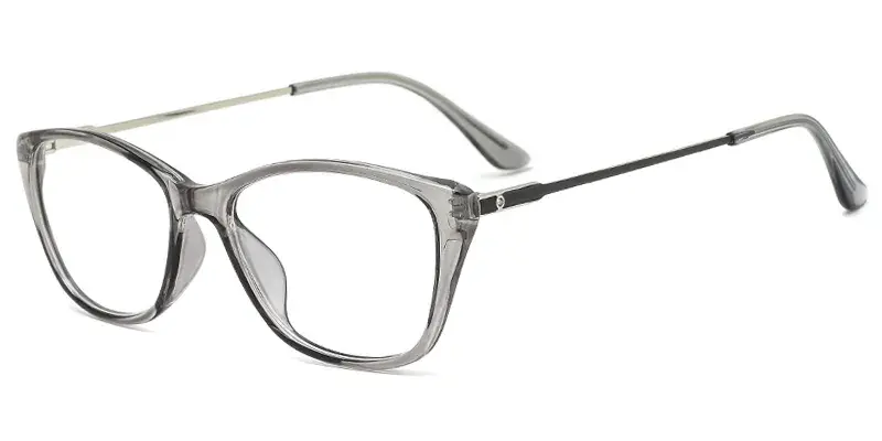Tulip Womenfolk TR90 Oval Optical Frame, Transparent Tones, Light Vision - Grey