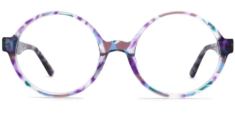 Twinkle Kids Round Shape Acetate Eyeglasses Frame,48mm - Purple Tortoise