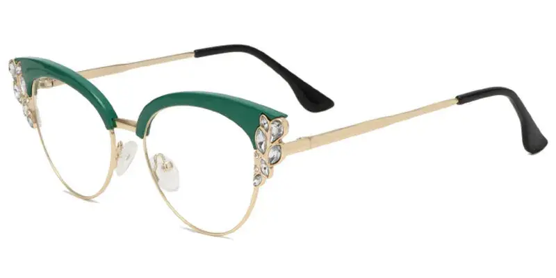 Victoria Women's Trendy Metal Optical Frame - Light Green