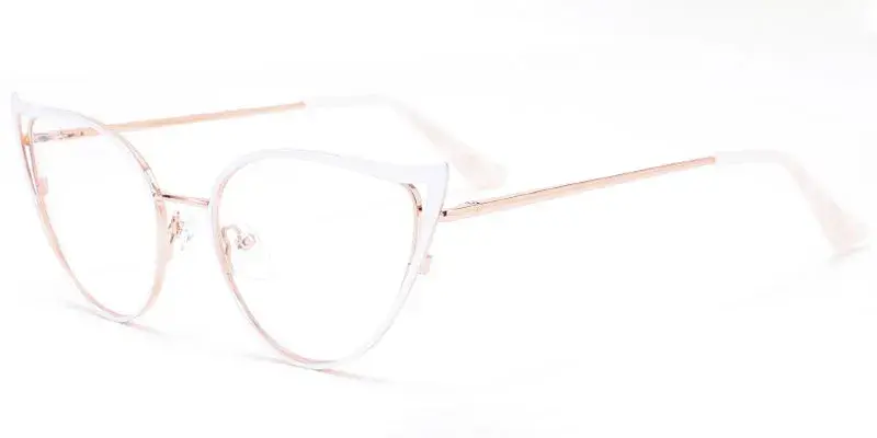 Waterloo - Factory Wholesale Women's 54mm Metal Optical Frame - White/Gold