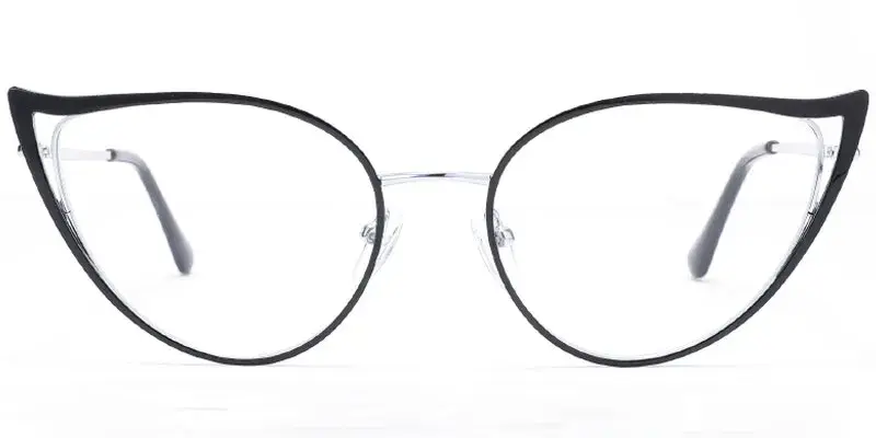 Waterloo - Factory Wholesale Women's 54mm Metal Optical Frame - Black/Silver