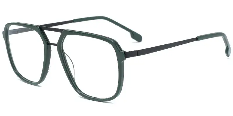 Wickford Aviator Eyeglasses Frame - Black/Green