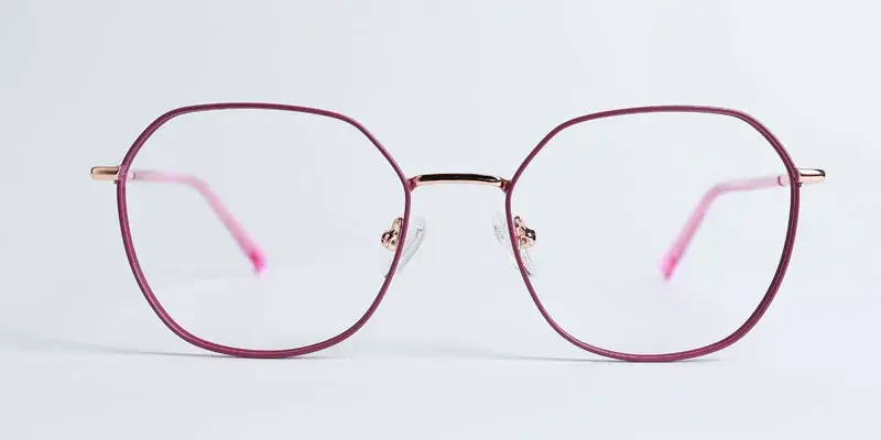 Abilene Geometric Stainless Steel Women's Eyeglasses Frame - Gold