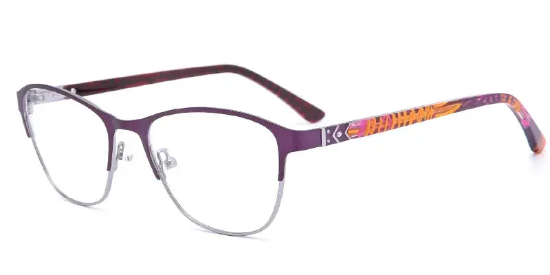 Youngstown Womens Full Rim Metal Optical Frame Bulk Order Ready Stock, 53mm - Purple