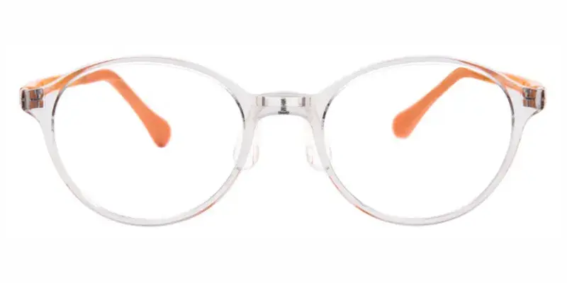 Cloud G850 Teenager Oval Optical Frame, Color Saturated, Crystal Clear - Orange