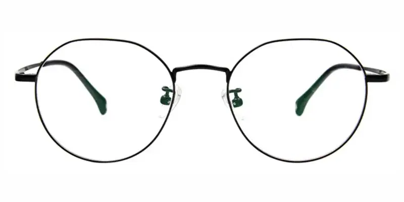 Hippo Titanium Alloy Round Teenager Optical Frame,Skin-safe coating,Factory direct - Black