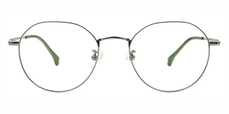 Hippo Titanium Alloy Round Teenager Optical Frame,Skin-safe coating,Factory direct - Silver Black