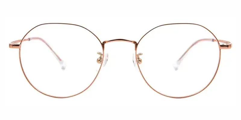 Hippo Titanium Alloy Round Teenager Optical Frame,Skin-safe coating,Factory direct - Gold