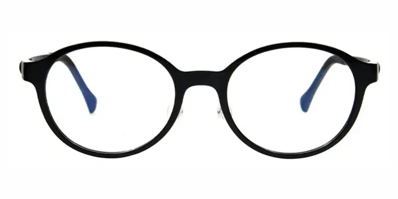 Pony tr90 oval Kid-friendly eyeglasses,Silicone nose pads,Safe and comfortable - Black