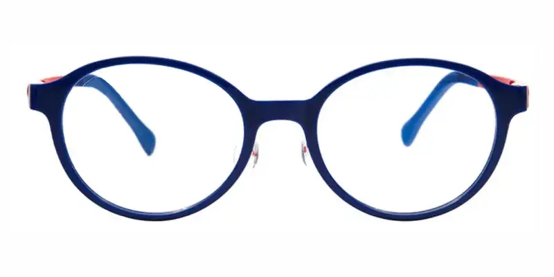 Pony tr90 oval Kid-friendly eyeglasses,Silicone nose pads,Safe and comfortable - Blue