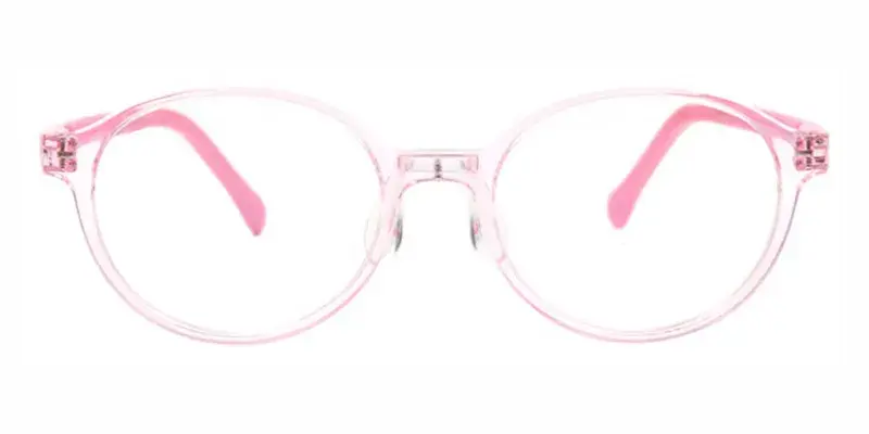 Pony tr90 oval Kid-friendly eyeglasses,Silicone nose pads,Safe and comfortable - Pink